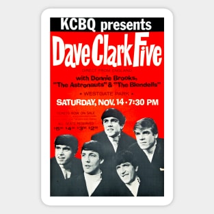 Dave Clark Five Concert Poster (San Diego, 1964) Sticker